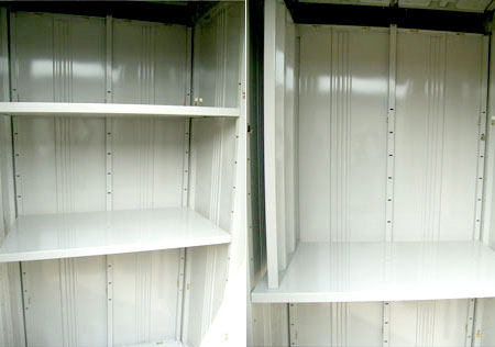 イナバのレンタル収納庫 若葉店は二段棚を採用